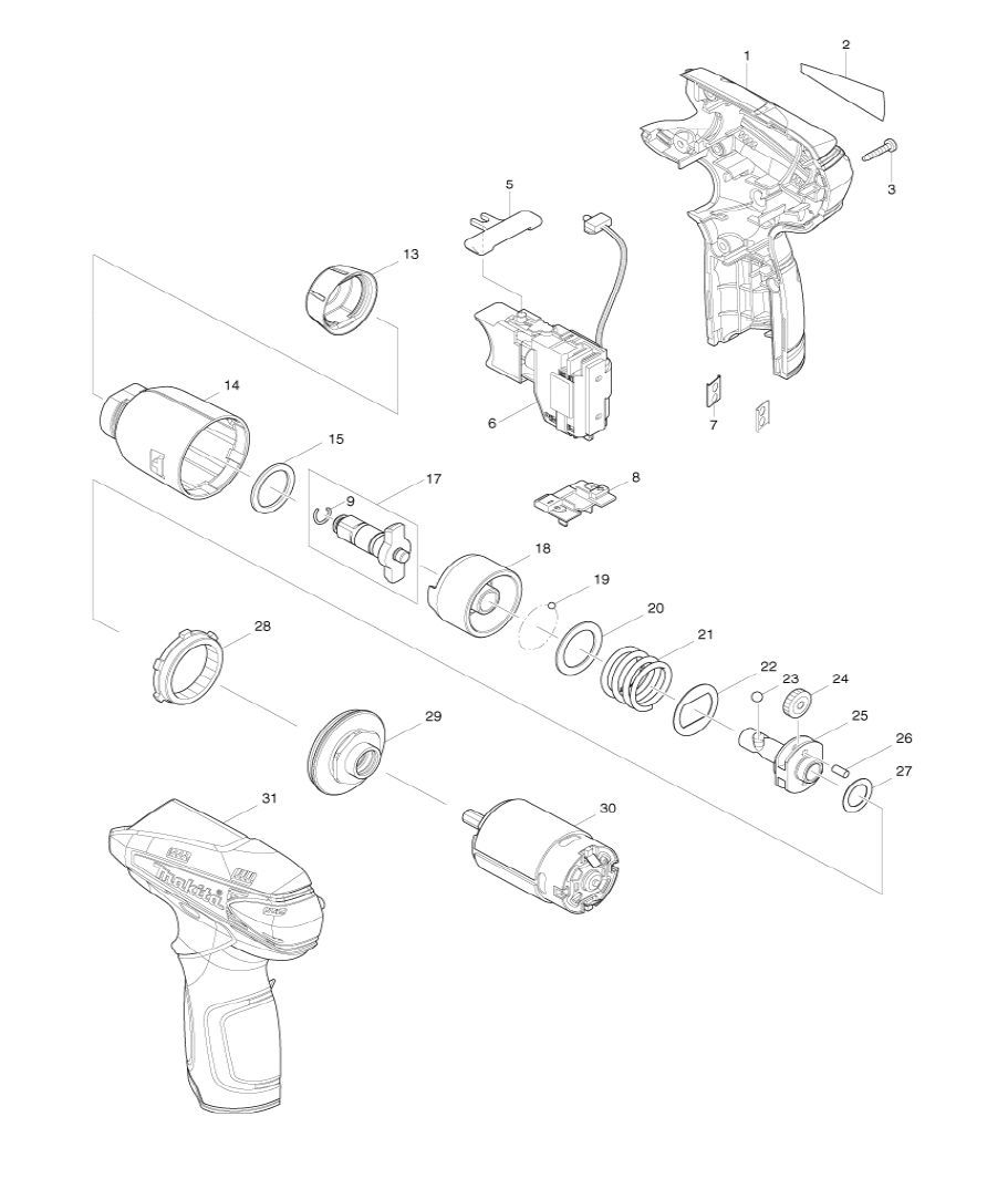 New Genuine Makita 135473-9 Anvil Assembly for TW100D WT01W