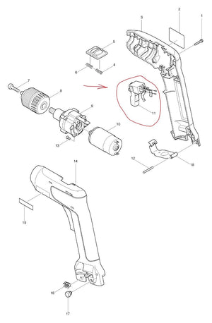 New Genuine Makita 531075-3 Switch Assembly 6071DW 6017D