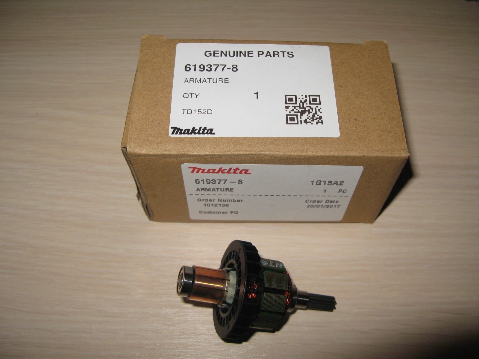 New Genuine Makita 619377-8 Armature Assembly for TD152D DTD152