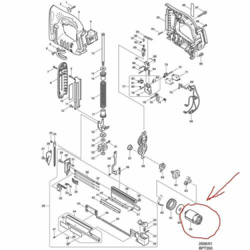 New Genuine Makita 629838-0 Motor for BPT350 DPT350