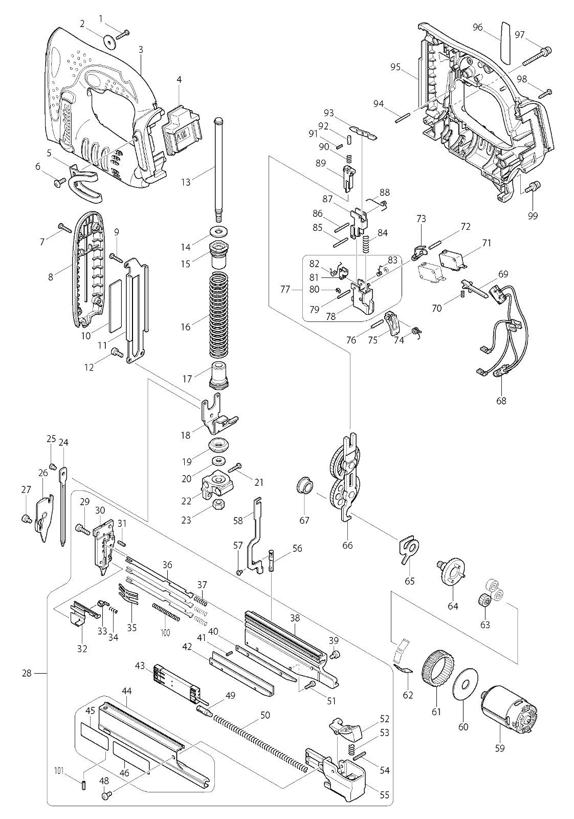 New Genuine Makita 629910-8 Motor 18V for BPT351 DPT351