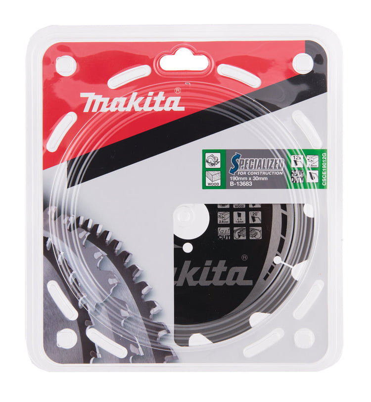 New Genuine Makita B-13683 HM-Saw Blade 190X2.6X30mm 20° 12 Teeth