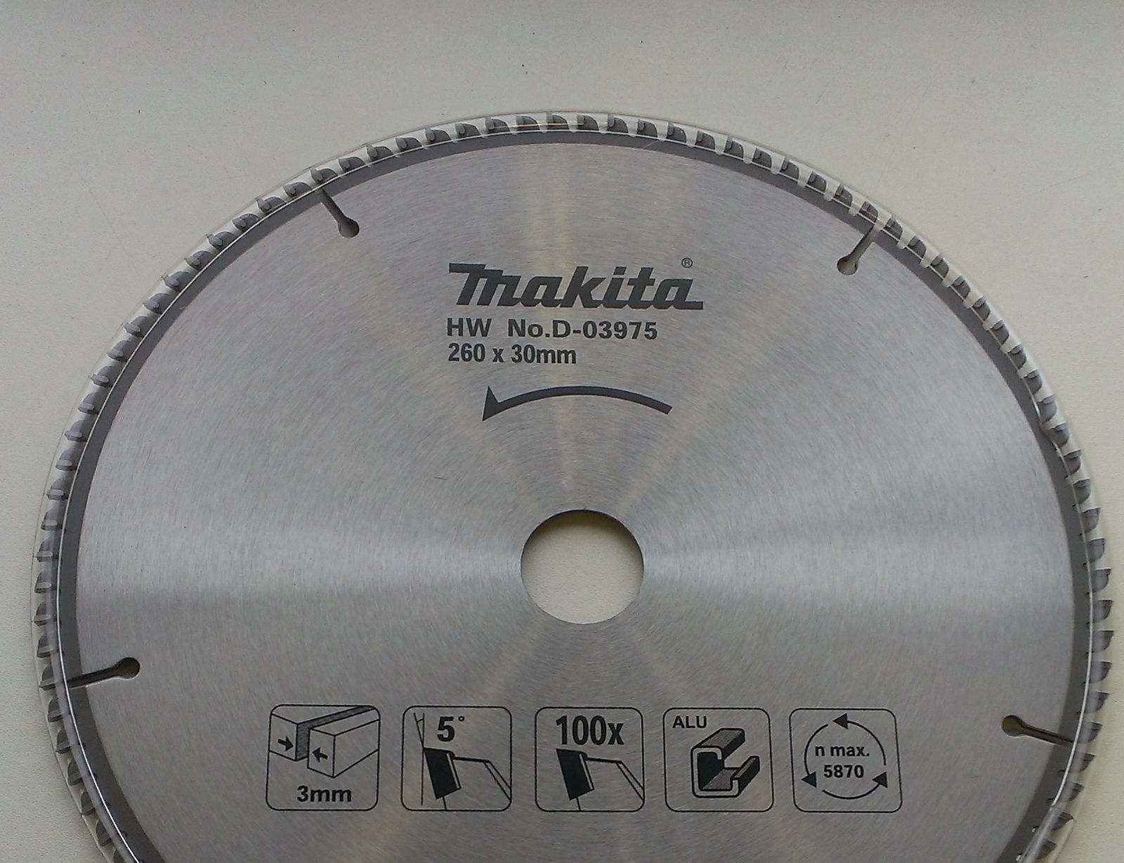 New Genuine Makita D-03975 TCT Saw Blade 260x30/15,88x3,0mm 100T