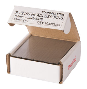 New Genuine Makita F-32155 Pin 23ga 25mm, INOX, 10000pcs