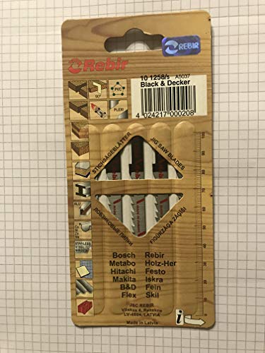 New Genuine Rebir 101258 Pack of 5 Sabre Saw Jigsaw Fine Wood Blades