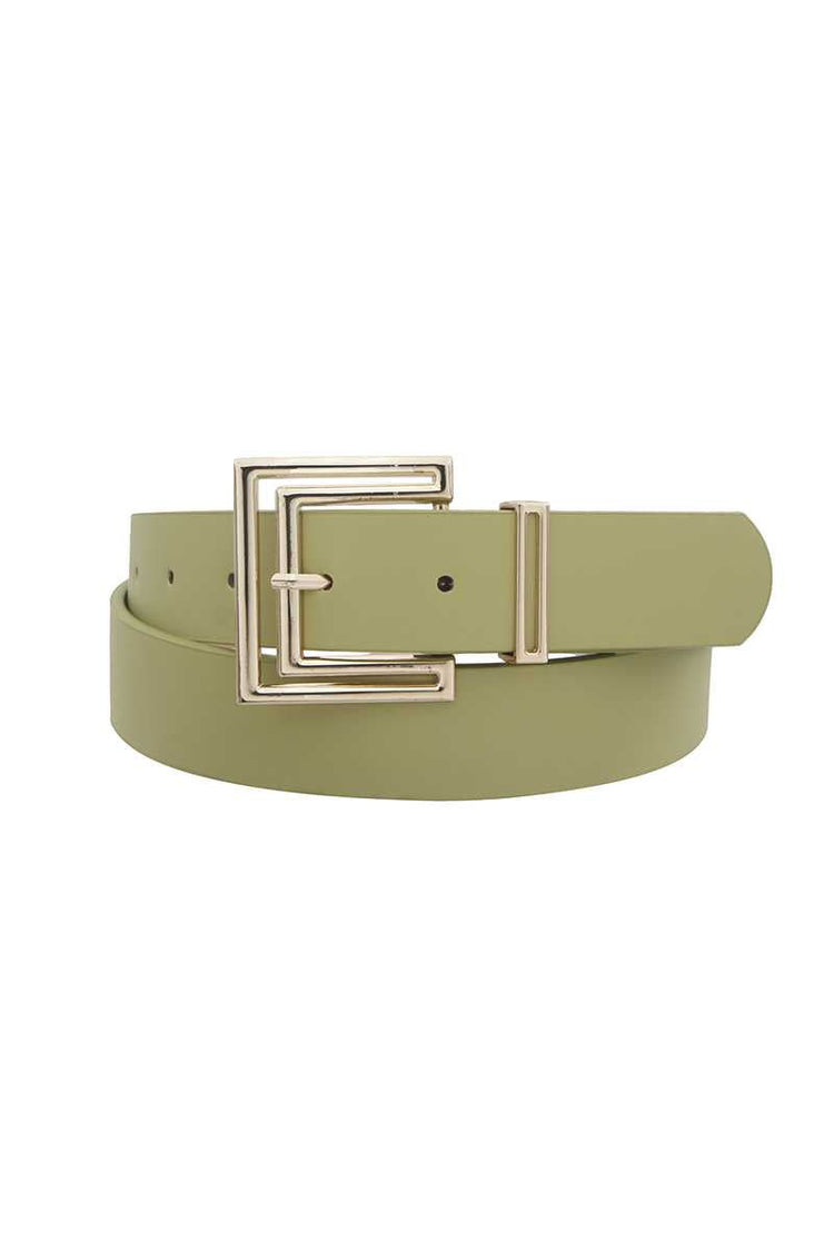 Outline Cutout Square Buckle Belt