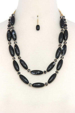 Oval Bead Layered Necklace