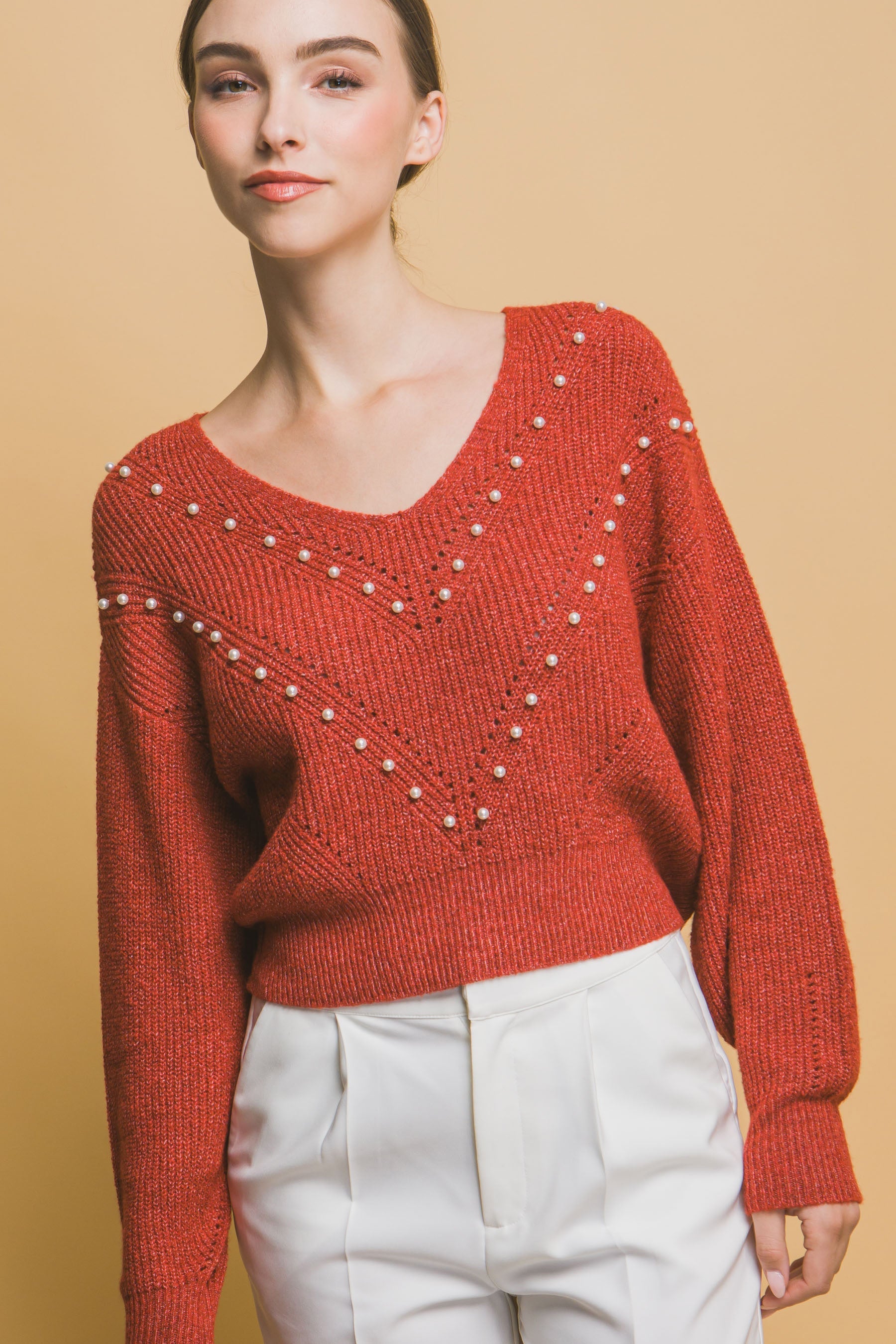 Pearl details sweater