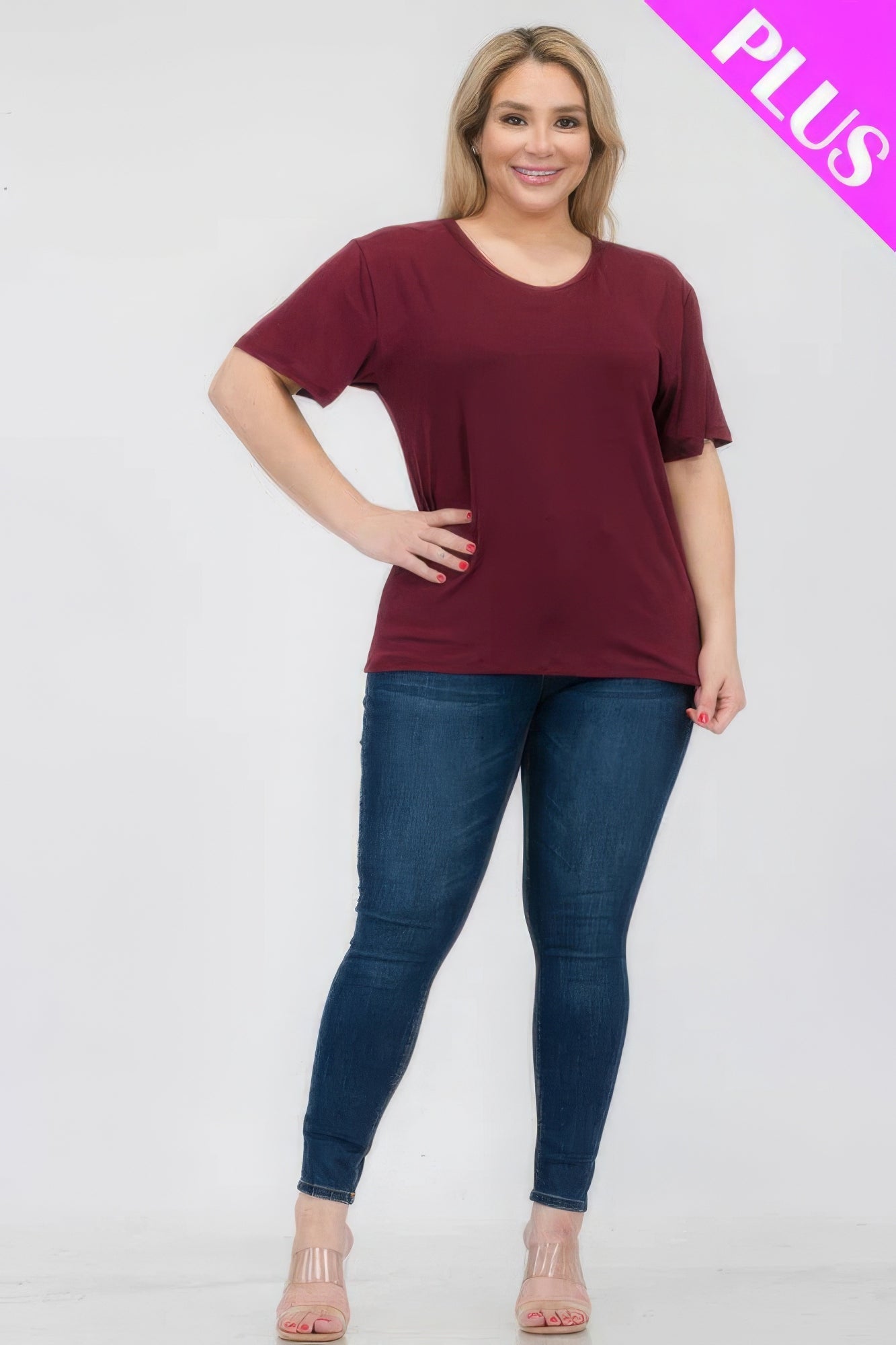 Plus Size Basic Short Sleeve T-shirt