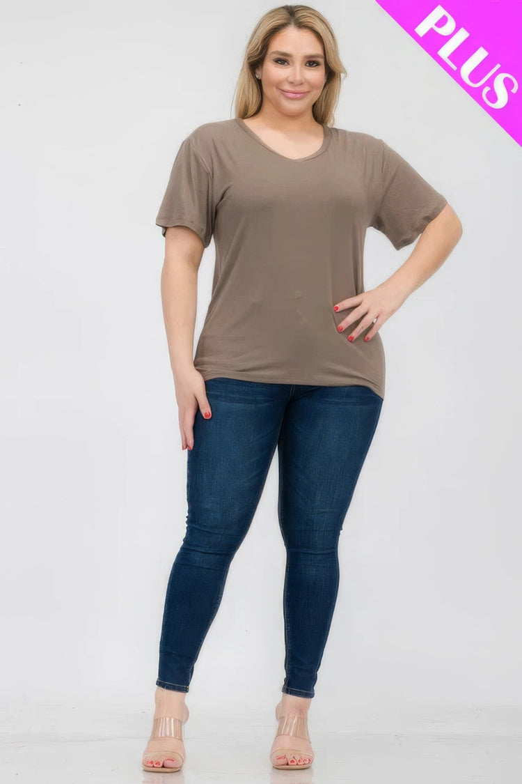 Plus Size Basic Short Sleeve T-shirt