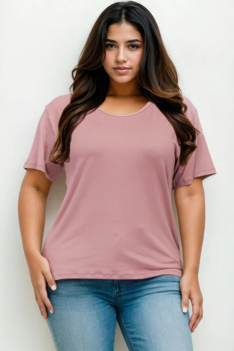 Plus Size Basic Short Sleeve T-shirt