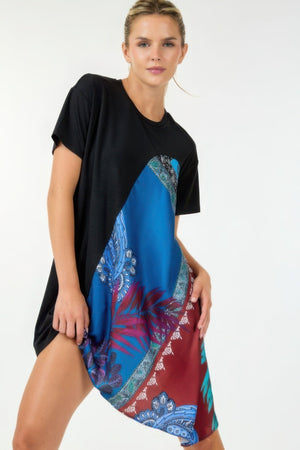 Print Handkerchief Tunic Top