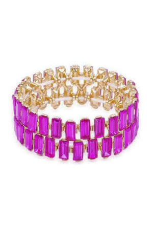 Rectangle Rhinestone Stretch Bracelet