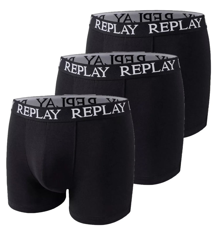 Replay Mens Trunks Boxer Shorts 3 Pack Underwear Cotton Elasticated M-XL