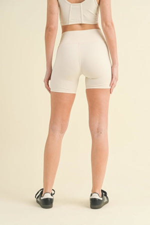 Ruched Waist Biker Shorts