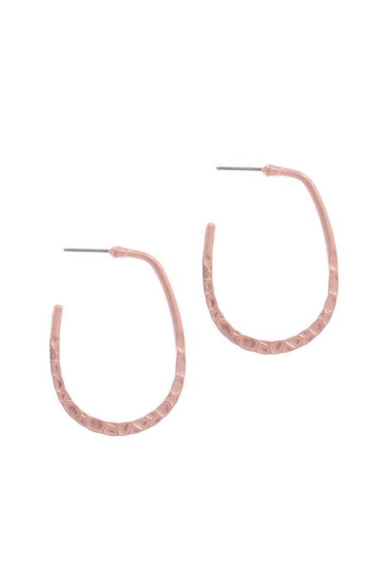 Texture Metal Circle Drop Earring