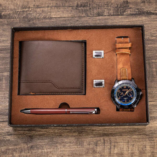 Tissor - Luxury set with wristwatch, pen, cuffs and gratis wallet