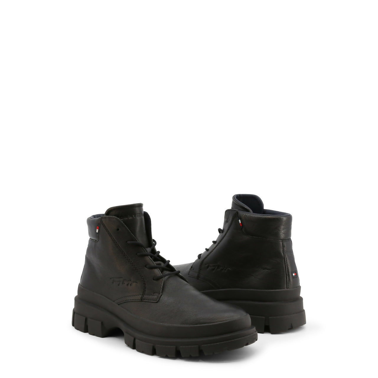 Tommy Hilfiger Men Leather Ankle boots, Black