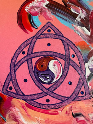 Triquetra, Thrin Yang, Sacred Geometry Mandala, Energy painting