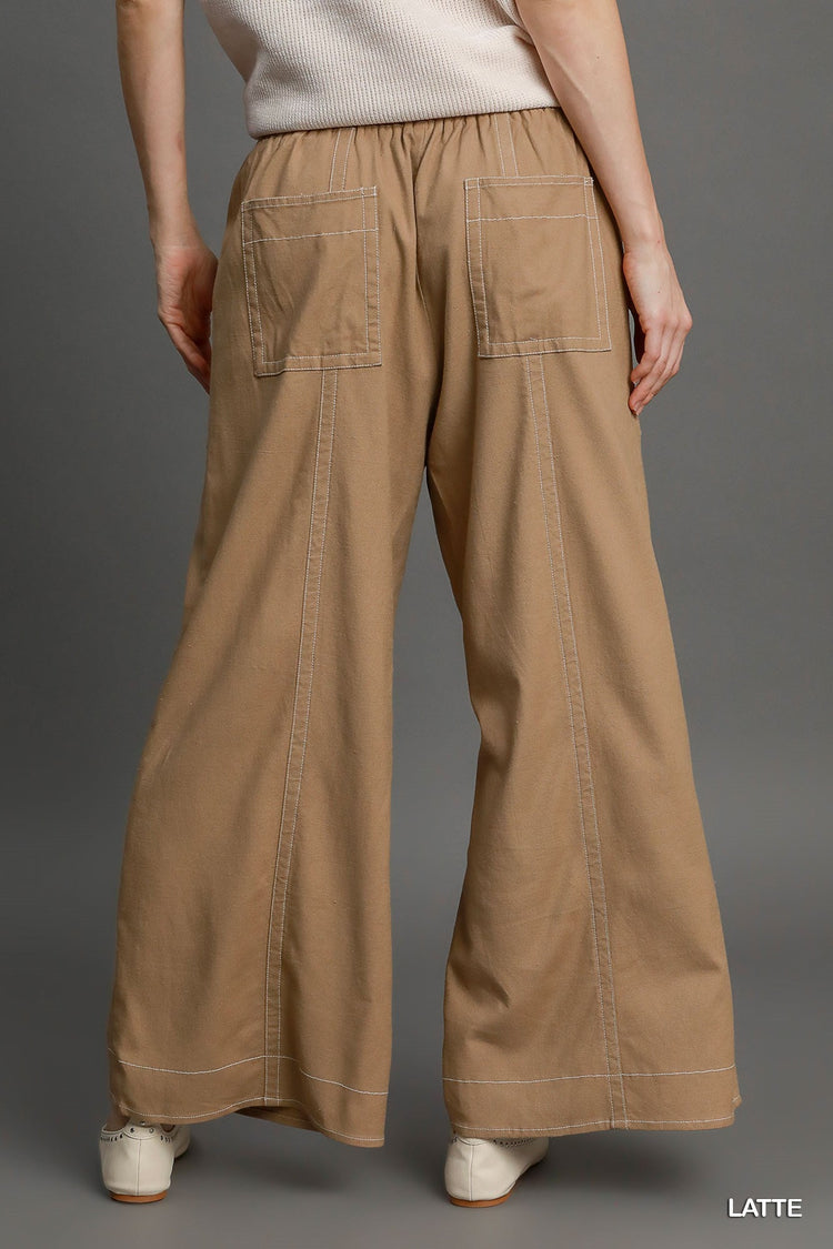 Wide Leg Pull On Pants