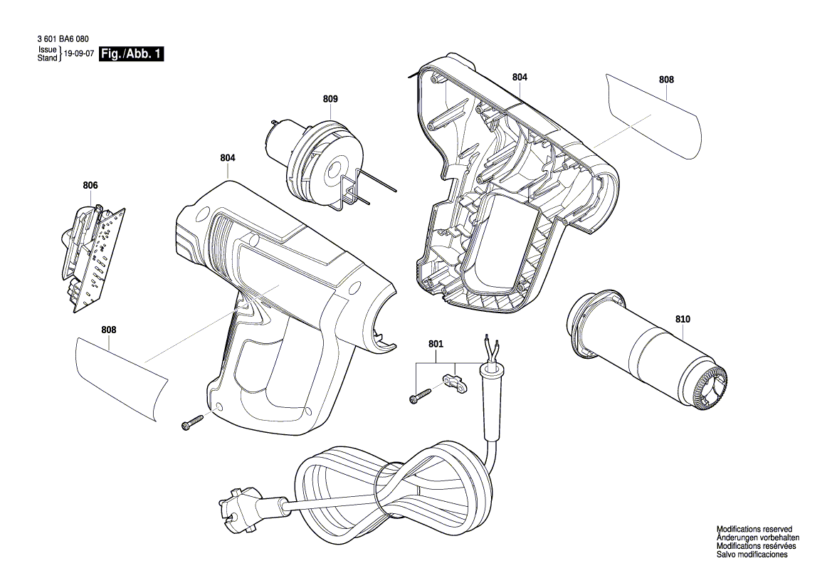 Nouveau cordon d'alimentation Bosch 1607000CW0 authentique