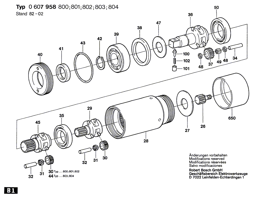 Neues echtes Bosch 3606316109 Zylindrischer Gang