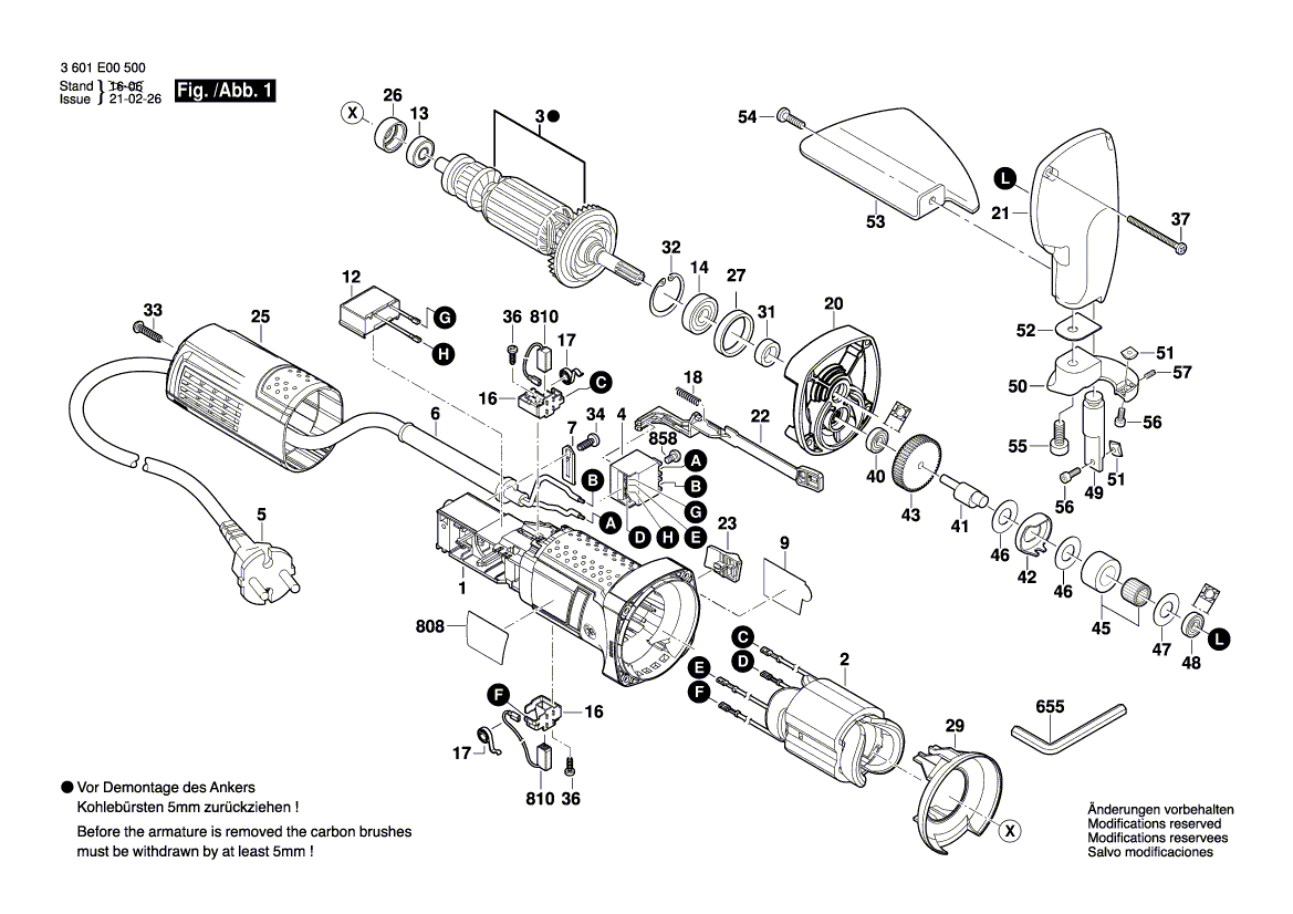 Nieuwe echte Bosch 1604010B5S -anker