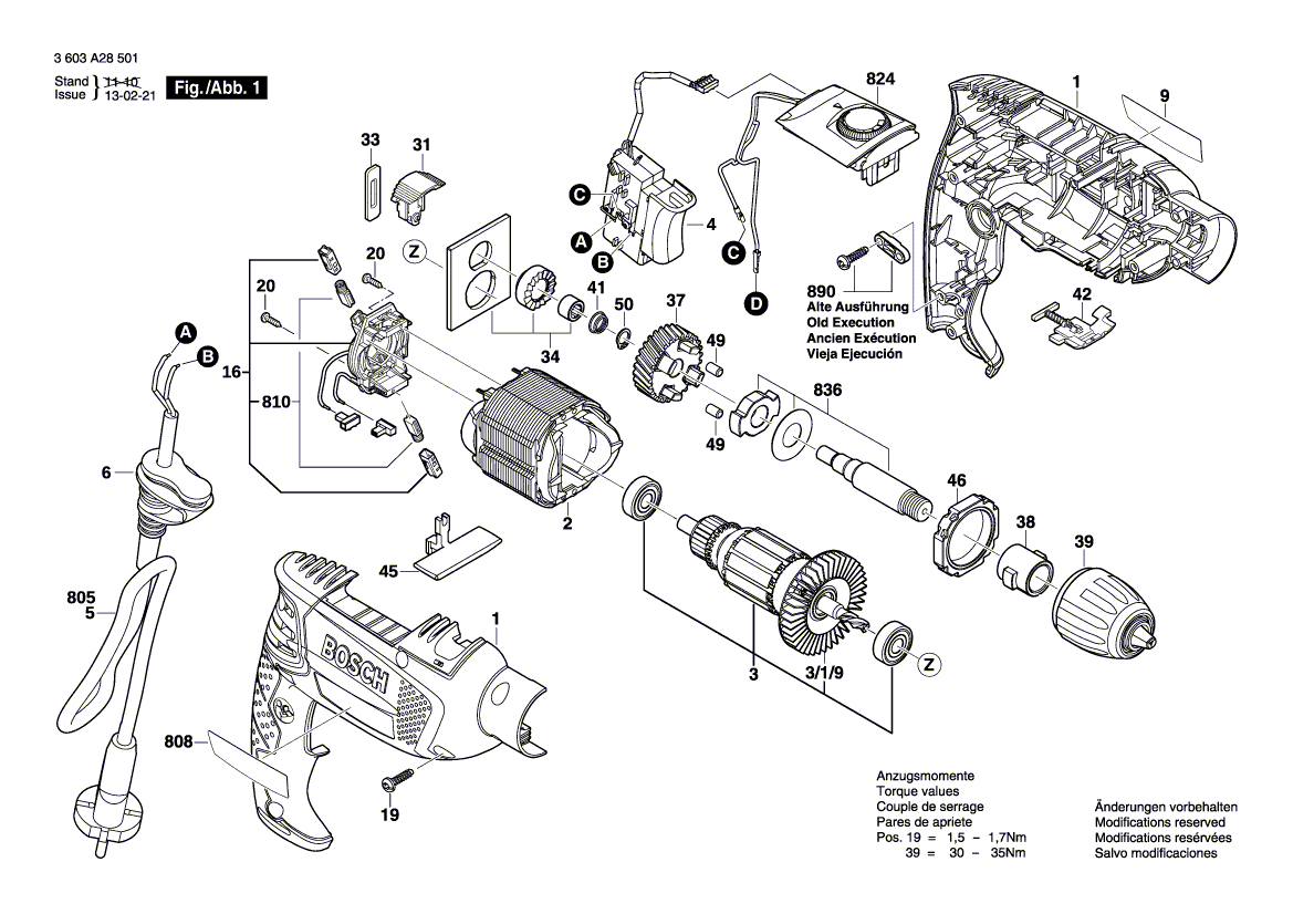 Nieuwe echte Bosch 160111A2HW -naamplaatje