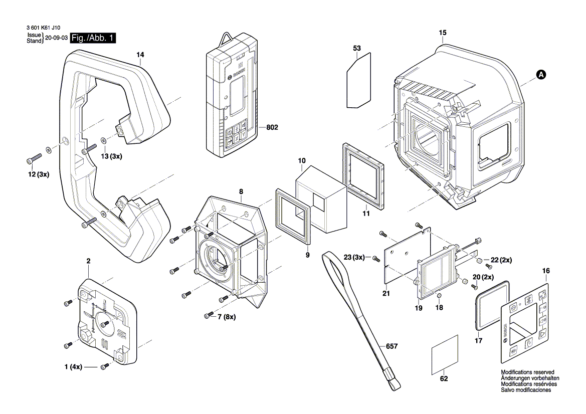 Neue echte Bosch 1619PB4923 Oberer Wohnraum