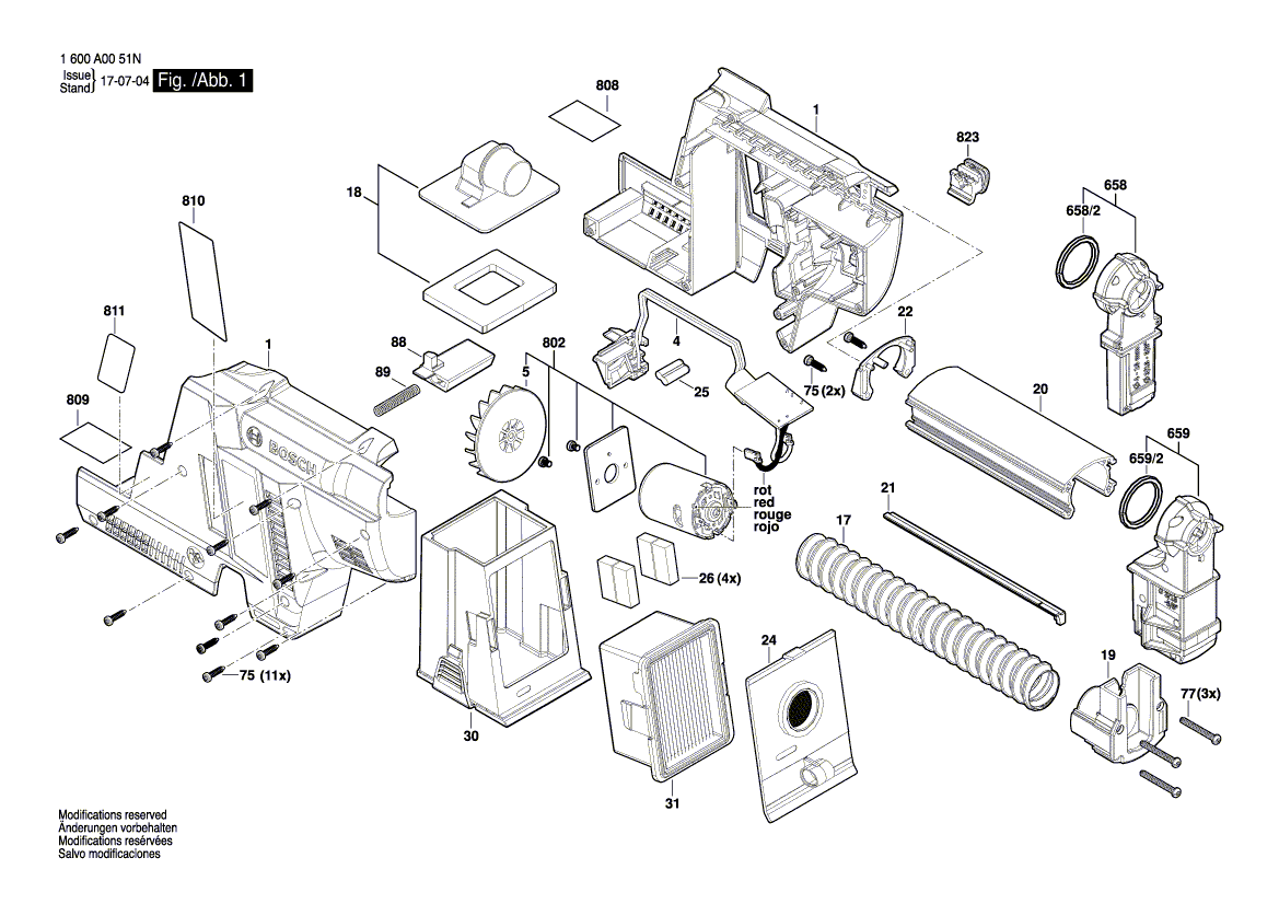 Nieuwe echte Bosch 16051082bg Housing Section