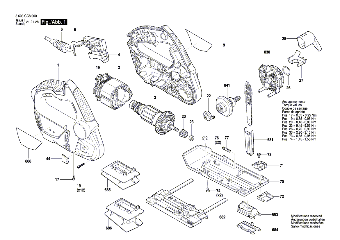 Nouveau élément de fixation Bosch 1600A00MU7 authentique