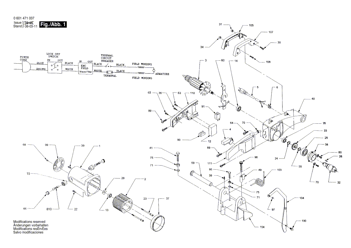 Nouveau véritable levier Bosch 2610913071