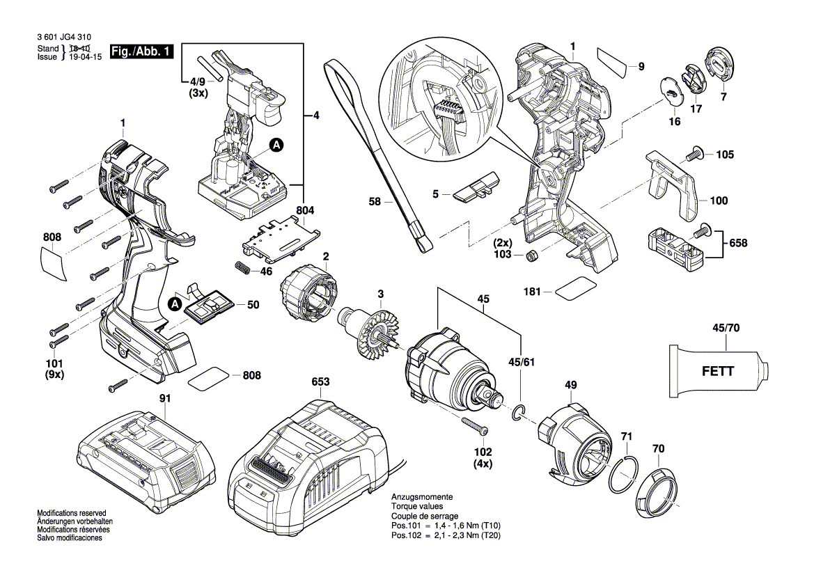 New Genuine Bosch 1619P14412 Stator