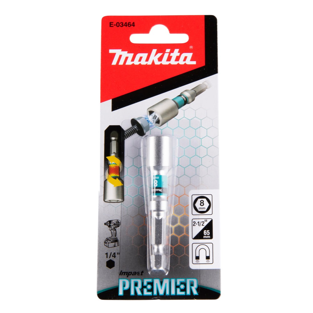 Новая подлинная Makita E-03464 Impact Premier Torsion Nutsetter, H8-65 мм, 1 шт.