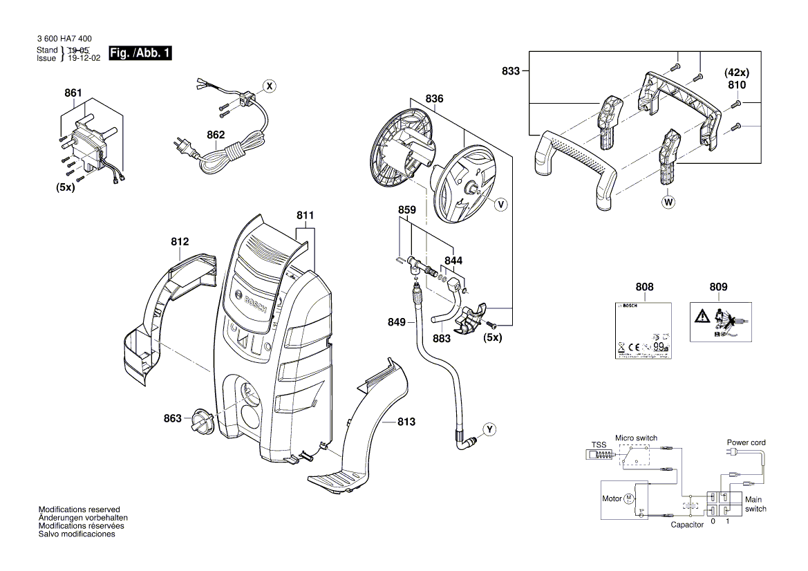 Nouveau moteur Bosch F016F04644 authentique