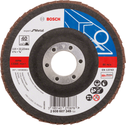 New Genuine Bosch 2608607349 X551 Expert for Metal Flap Discs, Straight Version