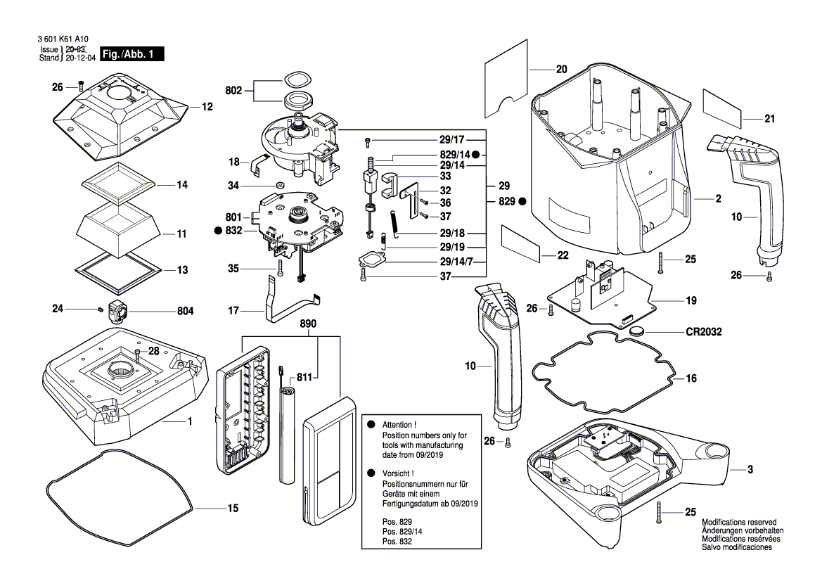 Nouvel élément de nivellement Bosch 1600A020PA authentique