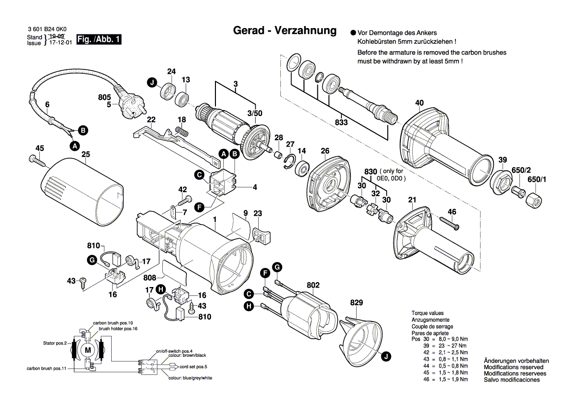 New Genuine Bosch 1619P09253 Spindle Assembly