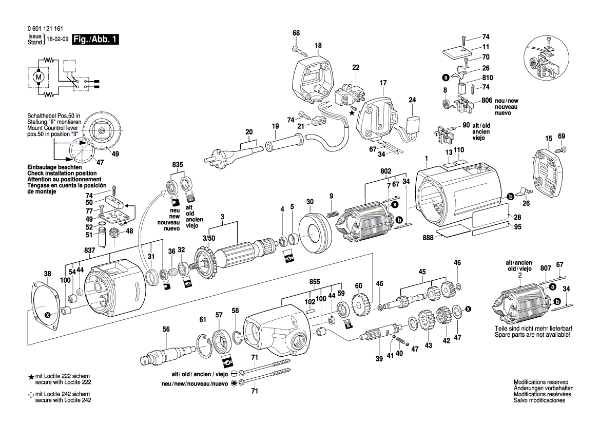 Neue echte Bosch 3606135001 Bohrspindel