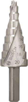 Новый подлинный Bosch 2608587425 HSS Step Drill Bit, 3-Flat Shank для вращения