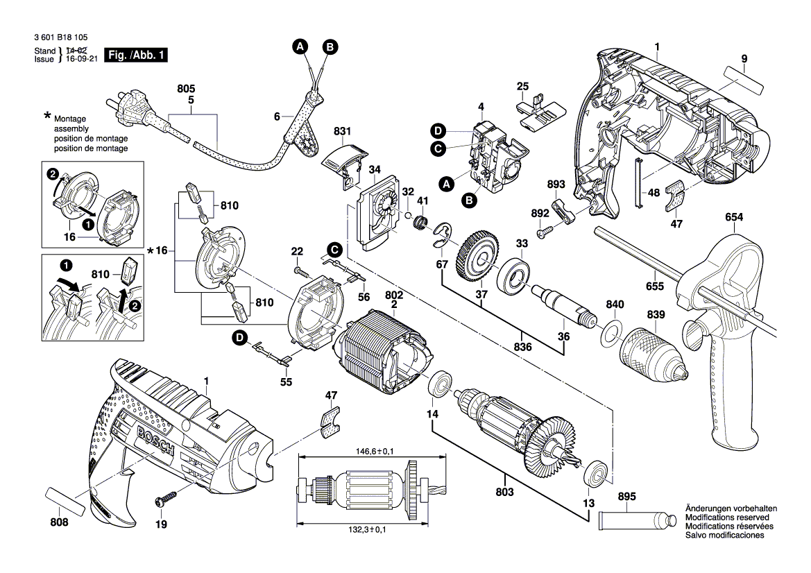 Nouvelle véritable plaque signalétique Bosch 160111A400