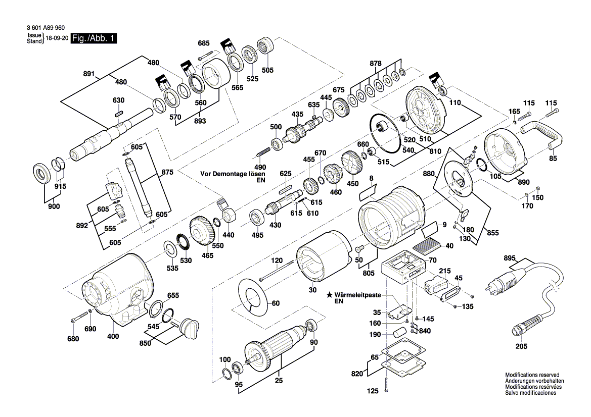 Nieuwe echte Bosch 1600A0073E -anker met fan