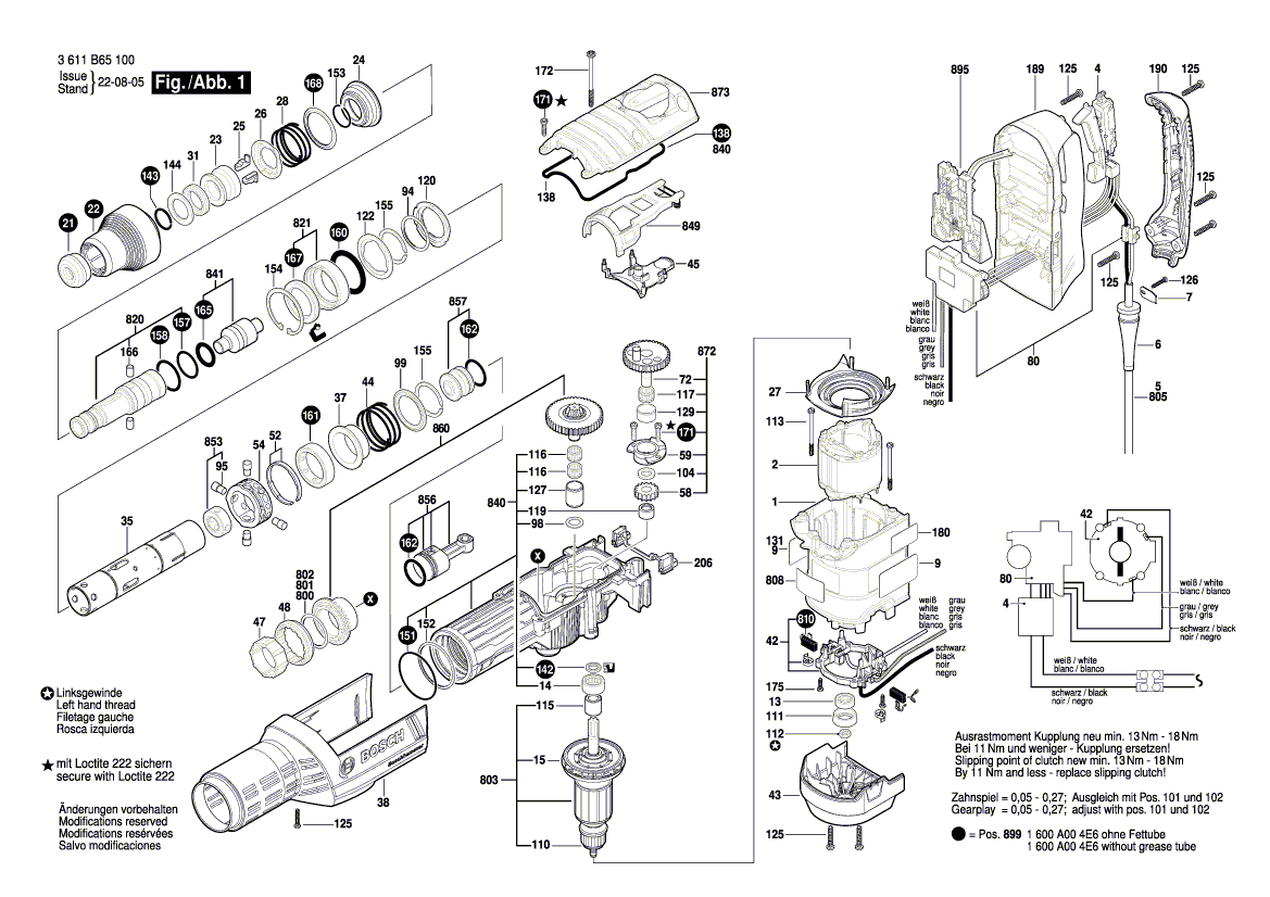 Ny ekte Bosch 1614460070 strømforsyningssnor