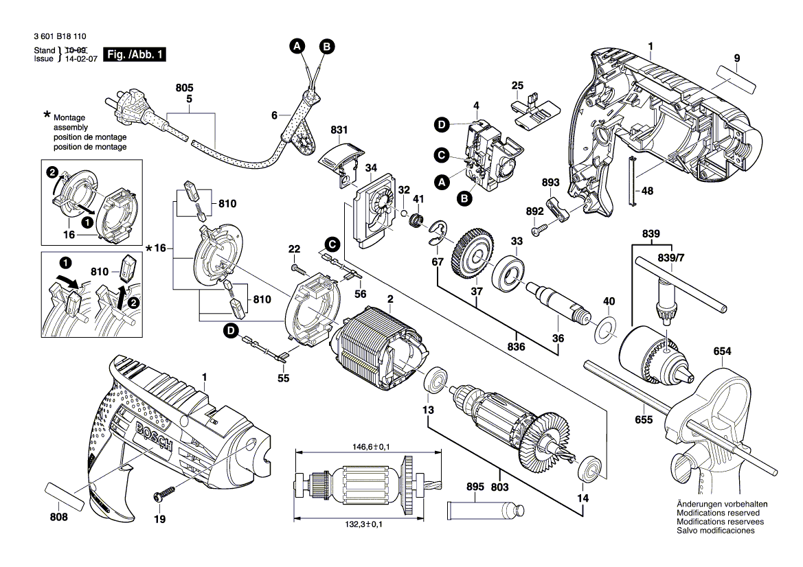 Neue echte Bosch 2609131435 -Namenschild