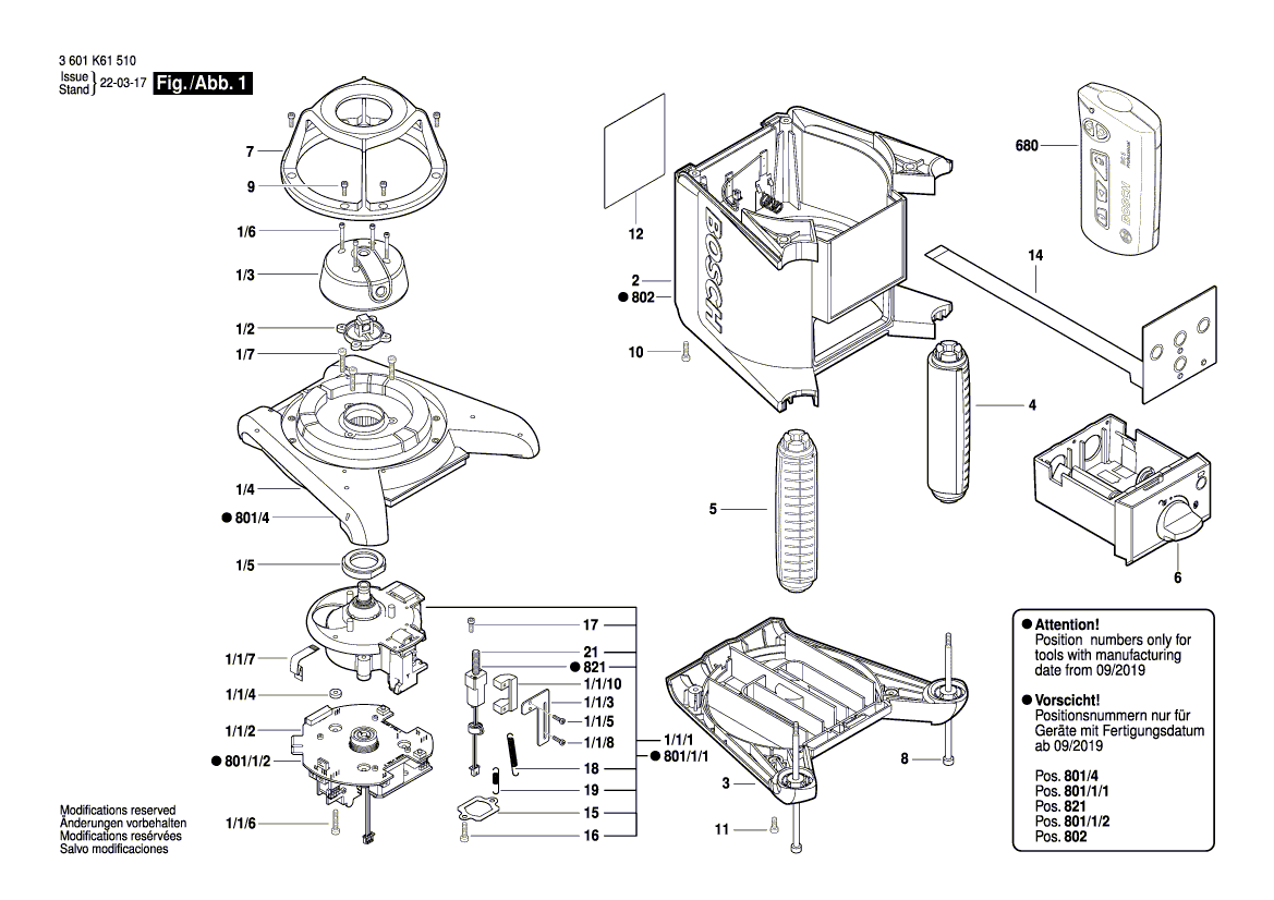 Nieuwe echte Bosch 2610A12237 Motorbehuizing