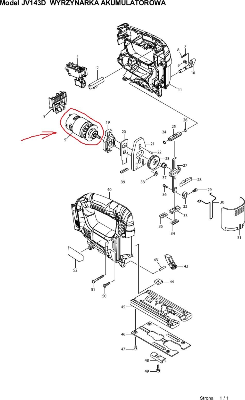 Nieuwe echte Makita 629111-8 Motor voor jigsaw 14.4V JV143D