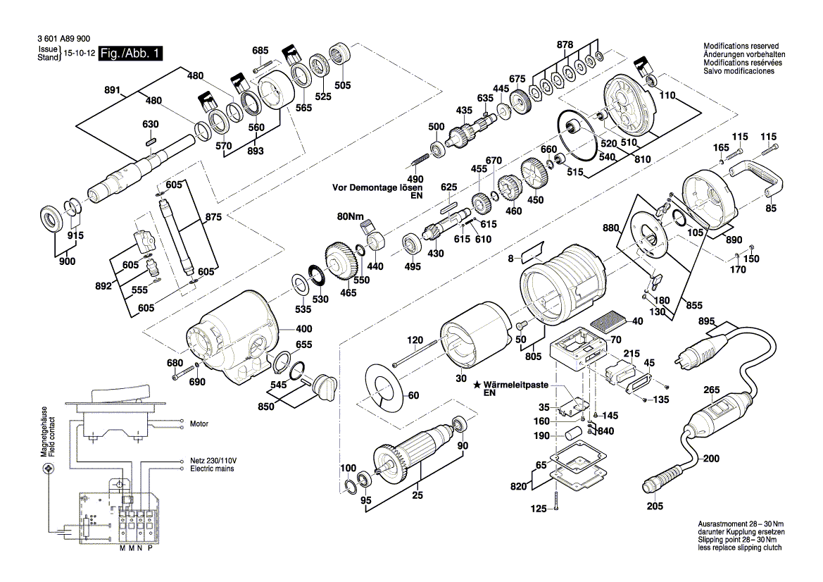 Neues originales Bosch 160701417M Kohlebürsten-Set 