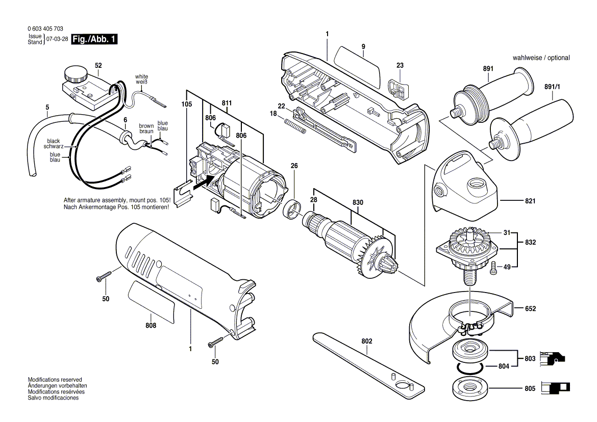 Nouveau véritable système d'armature Bosch 1607000991