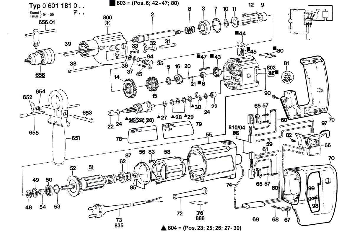 Nouveau véritable bosch 2606135026 Spind de forage