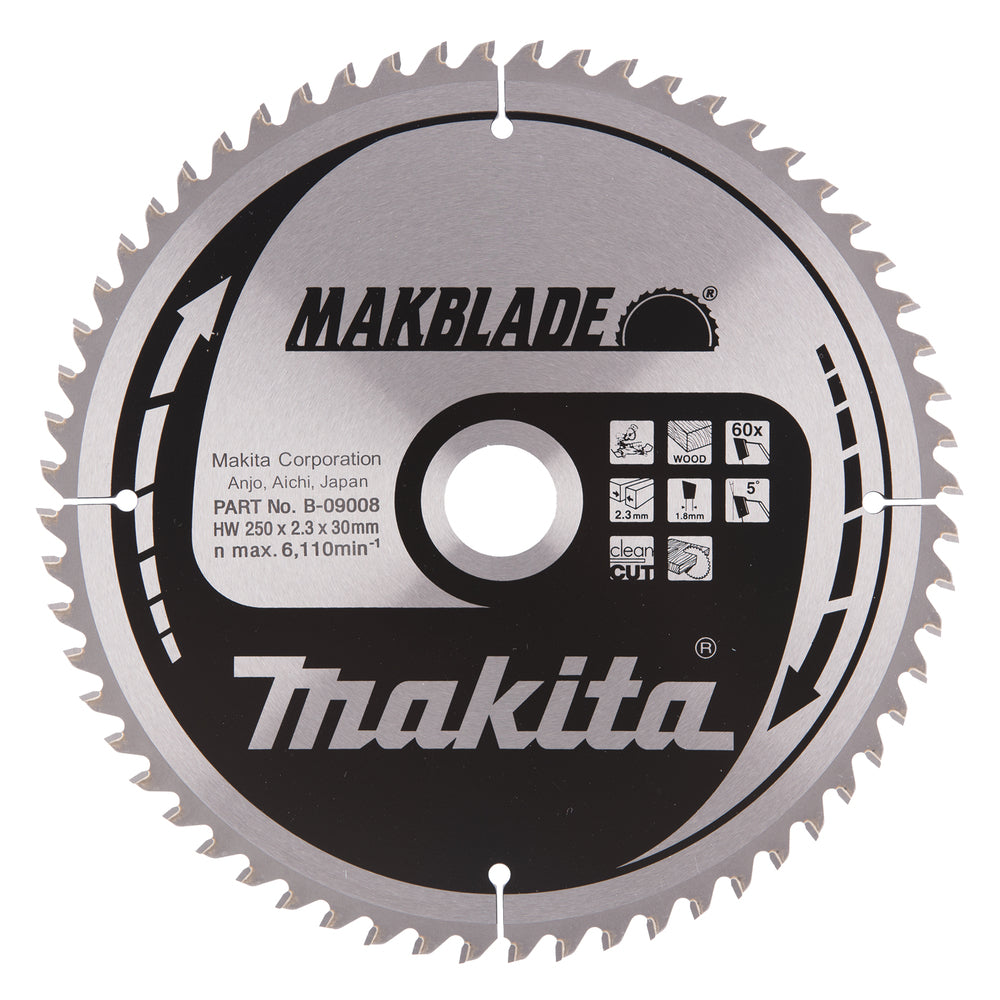 Neue echte Makita B-09008 Makblade Gehrer Sägeklinge 250 mm x 30 mm x 2,3 mm 60t